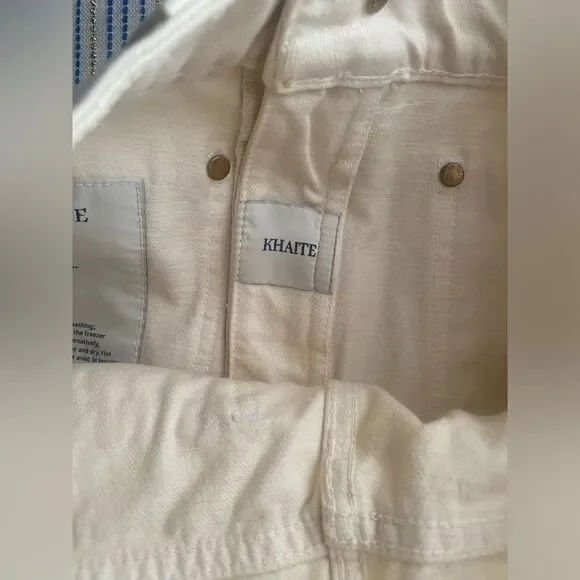 KHAITE Aiden Jean Womens Size 31 Ivory Rigid Pockets High Waist Cotton NWT - Picture 10 of 16
